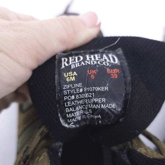 RedHead Youth Zipline Waterproof Sturdy Brown Suede & Mesh Trail Hiking Boots 6M - Picture 5 of 9